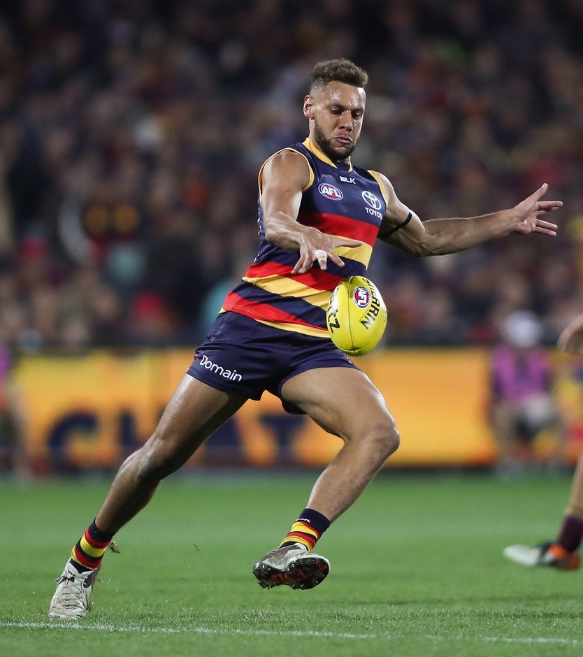 AFL 2016 Rd 20 - Adelaide v Brisbane ADELAIDE, AUSTRALIA - AUGUST 06: Cam Ellis-Yolmen of the Crows during the 2016 AFL Round 20 match between the Adelaide Crows and the Brisbane Lions at Adelaide Oval on August 06, 2016 in Adelaide, Australia. (Photo by AFL Media)